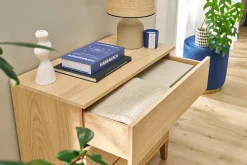 Commode scandinave en bois clair chêne 3 tiroirs L80 cm FREDDY