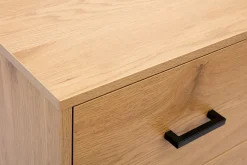 Commode 3 tiroirs finition bois clair chêne et métal noir L100 cm LOVATO