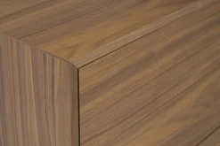 Commode vintage en bois foncé noyer et métal noir 3 tiroirs L81 cm MANNY