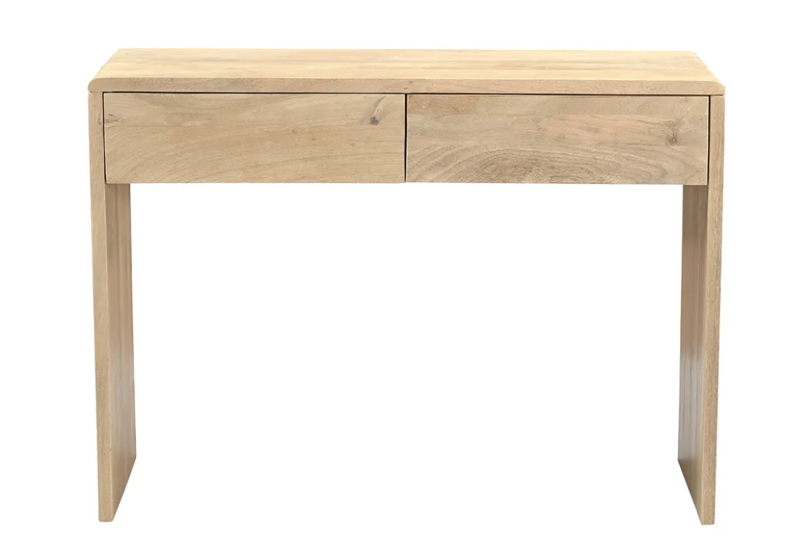 Console avec rangements en bois clair manguier massif L105 cm LATIKA