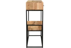 Console avec rangements 2 tiroirs en bois massif et métal noir L80 cm GRENELLE
