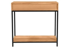 Console avec rangements 2 tiroirs en bois massif et métal noir L80 cm AXELLE