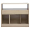 Console avec tiroirs finition bois clair chêne L100 cm RUBINA