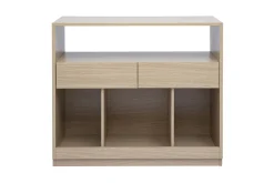 Console avec tiroirs finition bois clair chêne L100 cm RUBINA