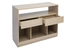Console avec tiroirs finition bois clair chêne L100 cm RUBINA