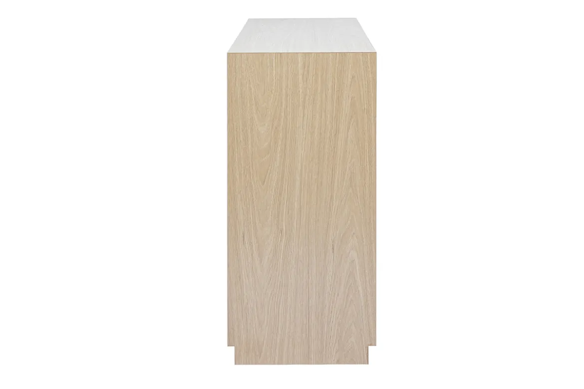 Console avec tiroirs finition bois clair chêne L100 cm RUBINA