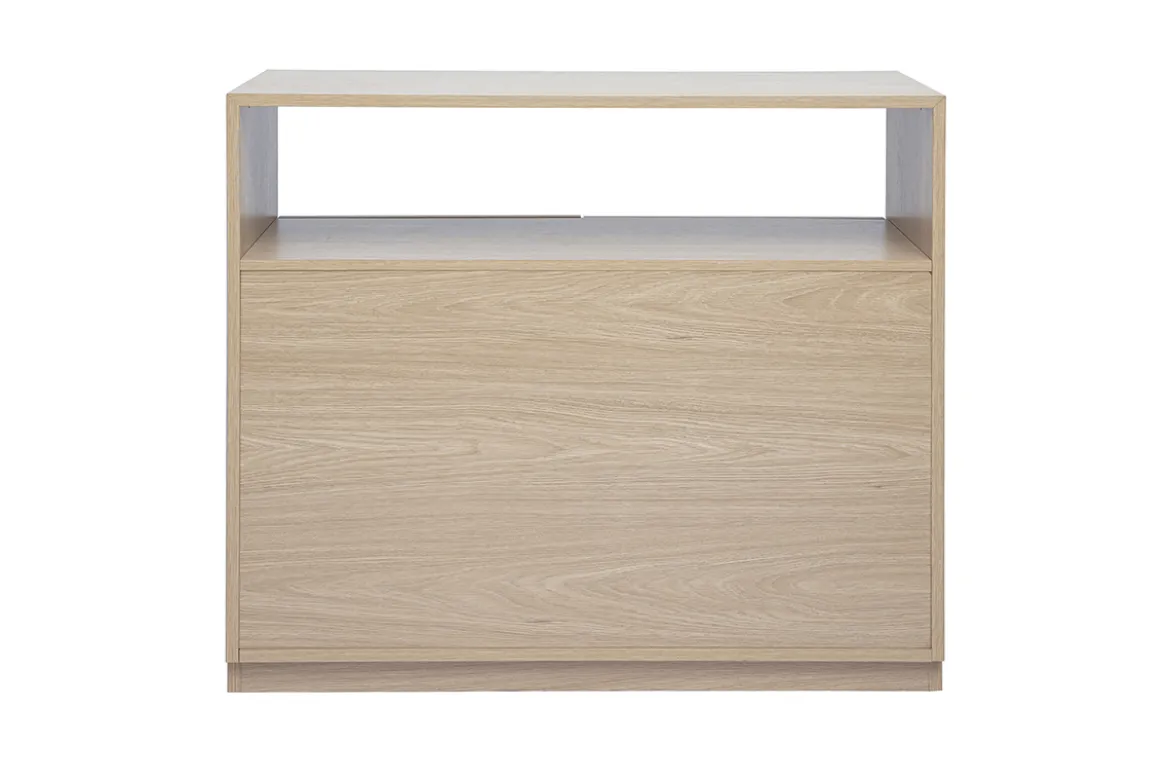 Console avec tiroirs finition bois clair chêne L100 cm RUBINA