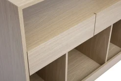 Console avec tiroirs finition bois clair chêne L100 cm RUBINA