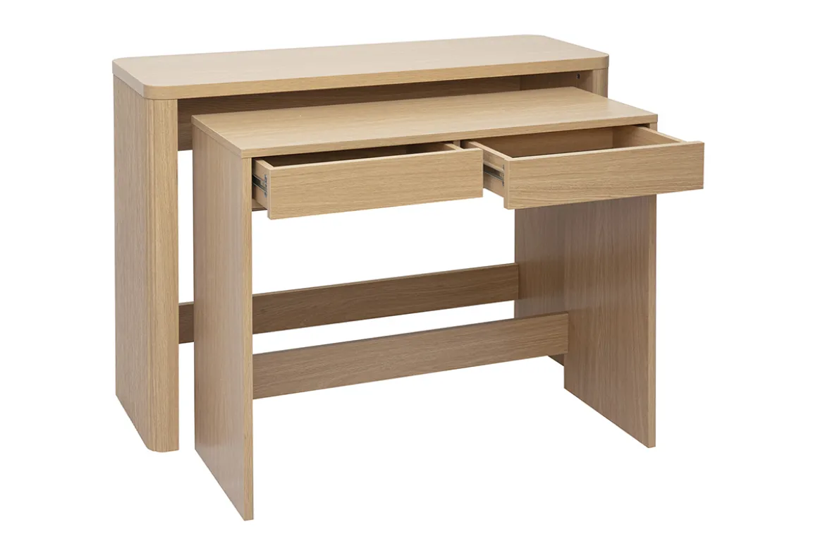 Console bureau d'appoint avec tiroirs finition bois clair chêne L110 cm ENOLA