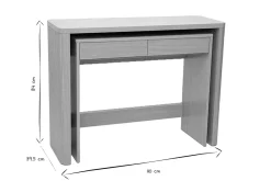 Console bureau d'appoint avec tiroirs finition bois clair chêne L110 cm ENOLA