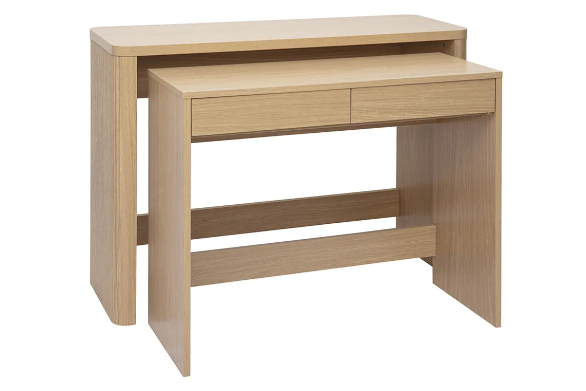 Console bureau d'appoint avec tiroirs finition bois clair chêne L110 cm ENOLA