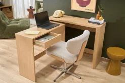 Console bureau d'appoint avec tiroirs finition bois clair chêne L110 cm ENOLA