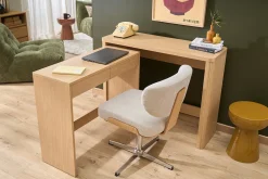 Console bureau d'appoint avec tiroirs finition bois clair chêne L110 cm ENOLA