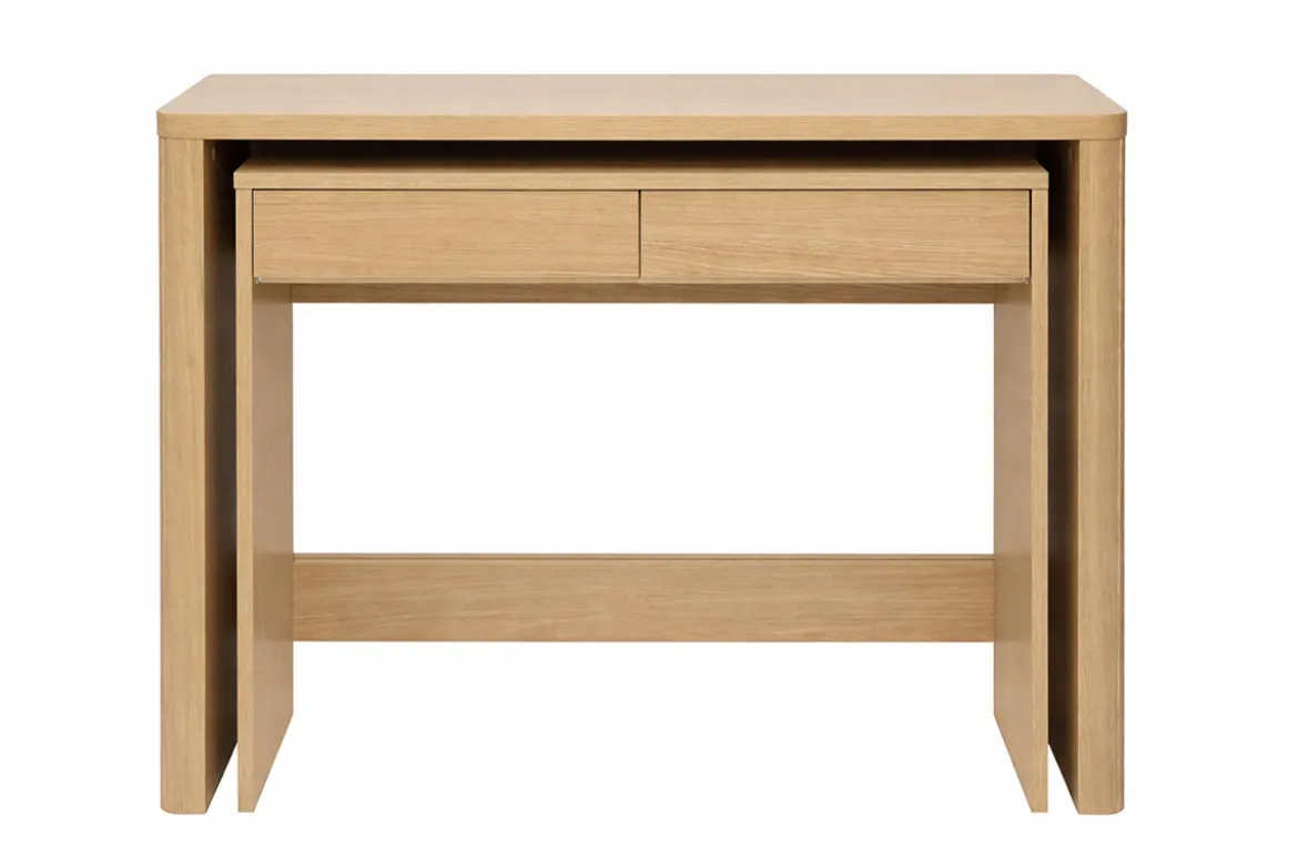 Console bureau d'appoint avec tiroirs finition bois clair chêne L110 cm ENOLA