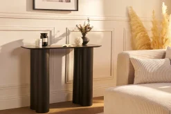 Console design en bois noir L100 cm FOLEEN