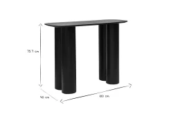 Console design en bois noir L100 cm FOLEEN