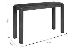 Console en bois foncé noyer L120 cm RAYA