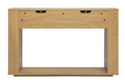 Console finition bois clair chêne 2 tiroirs L120 cm NEGAN