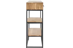 Console industrielle avec rangements 4 tiroirs en bois massif et métal noir L115 cm GRENELLE