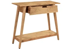 Console naturelle avec tiroir en bois massif L90 cm FRANKLIN
