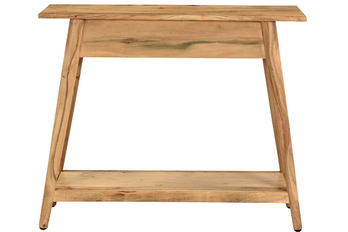 Console naturelle avec tiroir en bois massif L90 cm FRANKLIN
