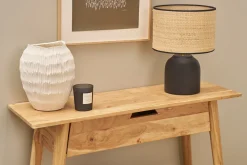 Console naturelle avec tiroir en bois massif L90 cm FRANKLIN