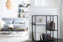 Console ouverte design en métal noir L80 cm PODIUM