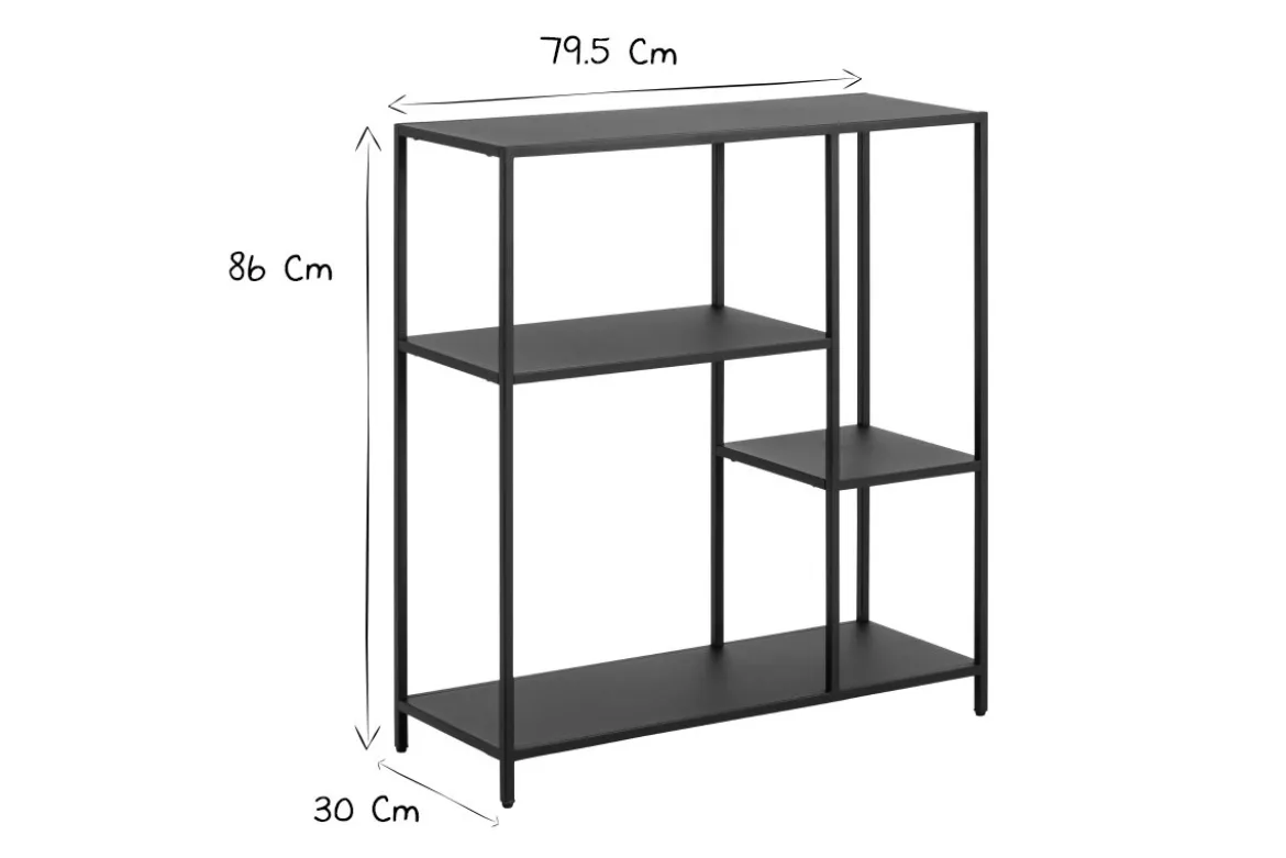 Console ouverte design en métal noir L80 cm PODIUM