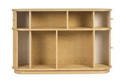 Console vintage en bois clair chêne avec portes coulissantes L120 cm EPIC
