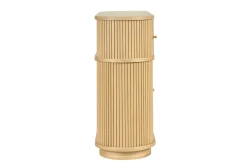 Console vintage en bois clair chêne avec portes coulissantes L120 cm EPIC