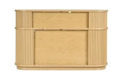 Console vintage en bois clair chêne avec portes coulissantes L120 cm EPIC