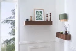 Etagère murale bois foncé noyer L90 cm HOPE