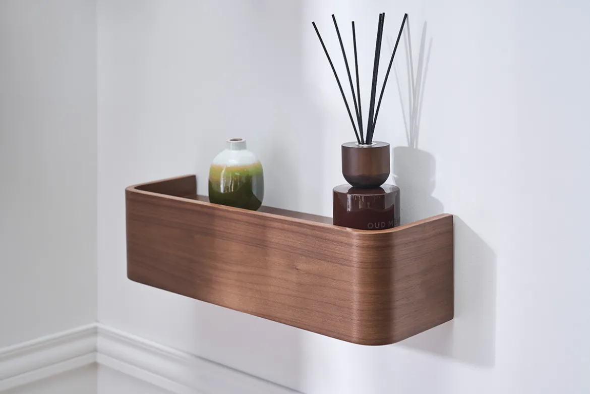 Etagère murale bois foncé noyer L48 cm HOPE