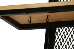 Etagère murale double en bois manguier massif et métal noir L40 cm RACK
