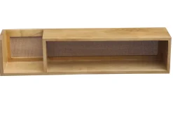 Etagère murale en bois manguier massif et cannage rotin L90 cm ACANGE