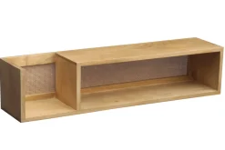 Etagère murale en bois manguier massif et cannage rotin L90 cm ACANGE