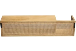 Etagère murale en bois manguier massif et cannage rotin L90 cm ACANGE