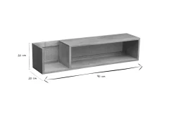 Etagère murale en bois manguier massif et cannage rotin L90 cm ACANGE