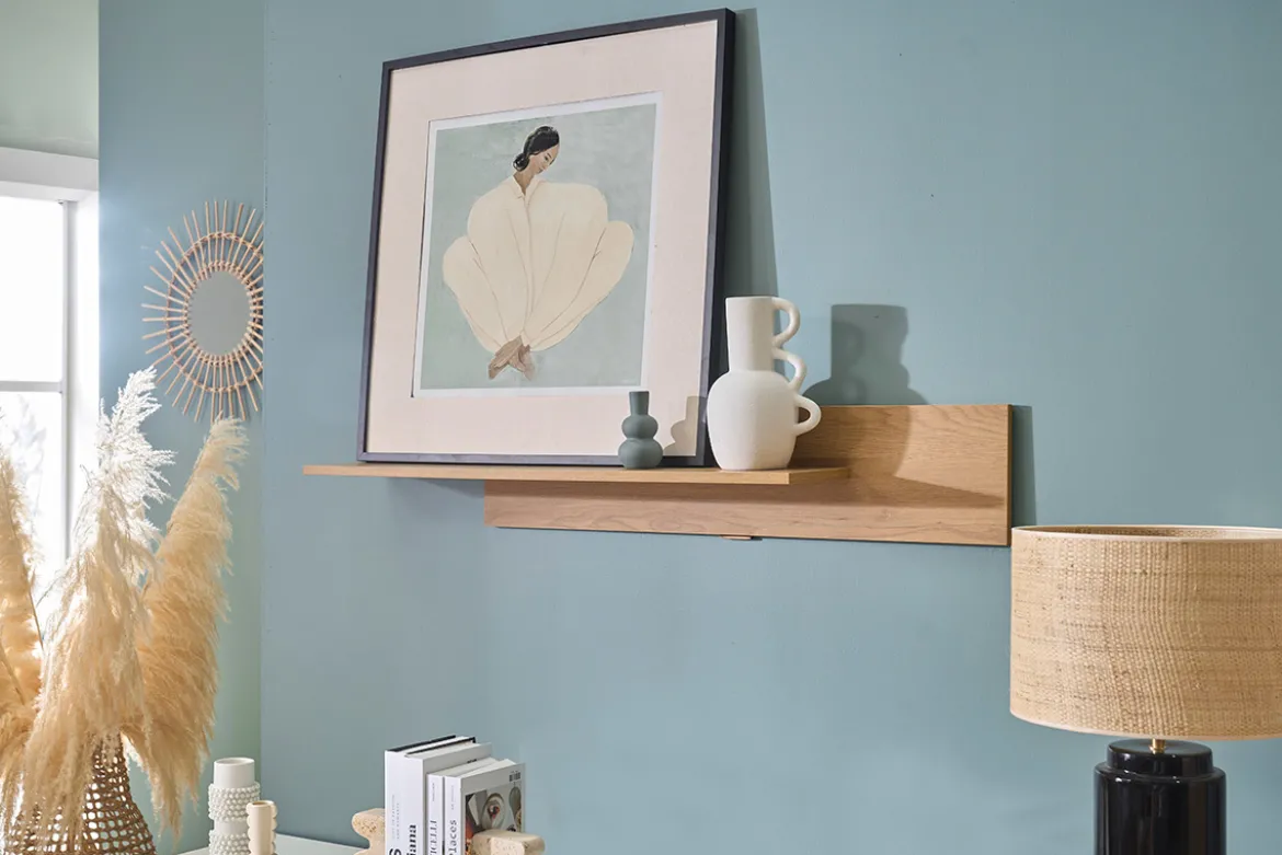 Etagère murale finition bois clair chêne L120 cm CIME