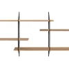 Etagère murale XL modulable en bois clair et métal noir L191 cm BRIDGE