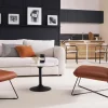Fauteuil avec repose pied vintage marron PHILO
