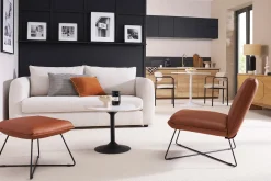 Fauteuil avec repose pied vintage marron PHILO