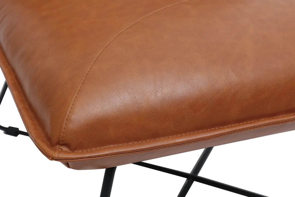Fauteuil avec repose pied vintage marron PHILO