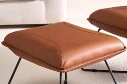 Fauteuil avec repose pied vintage marron PHILO