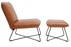 Fauteuil avec repose pied vintage marron PHILO