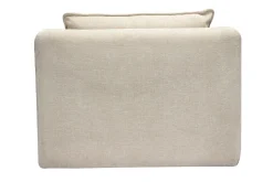 Fauteuil convertible en tissu effet velours texturé beige MAHAUT
