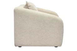 Fauteuil convertible en tissu effet velours texturé beige MAHAUT