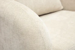 Fauteuil convertible en tissu effet velours texturé beige MAHAUT