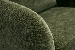 Fauteuil convertible en tissu effet velours texturé vert kaki MAHAUT