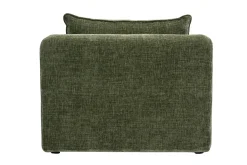 Fauteuil convertible en tissu effet velours texturé vert kaki MAHAUT